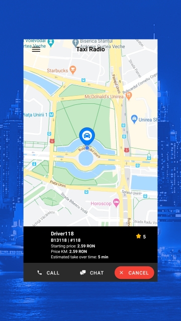 Radio Center - Aplicatie taxi pentru Android si iOS
